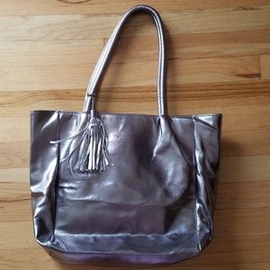 Metallic Silver Tote Bag ✨ Festival-Ready Statement Purse | Y2K Vibes